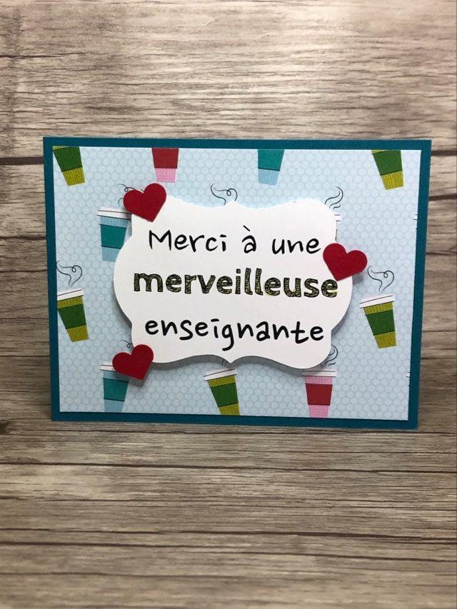 Citation Petit Mot De Remerciement Pour Un Prof Carte de remerciement pour professeur enseignant Café | Etsy