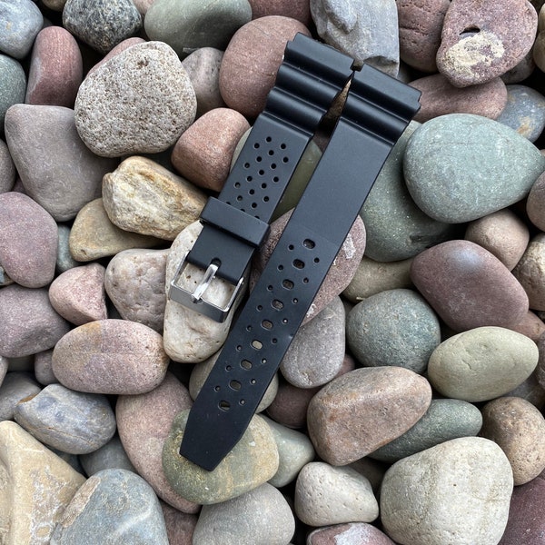 18mm black Rubber vintage watch band