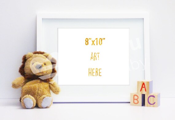 8x10 Landscape White Frame Mockup Nursery Mock Up Styled Etsy