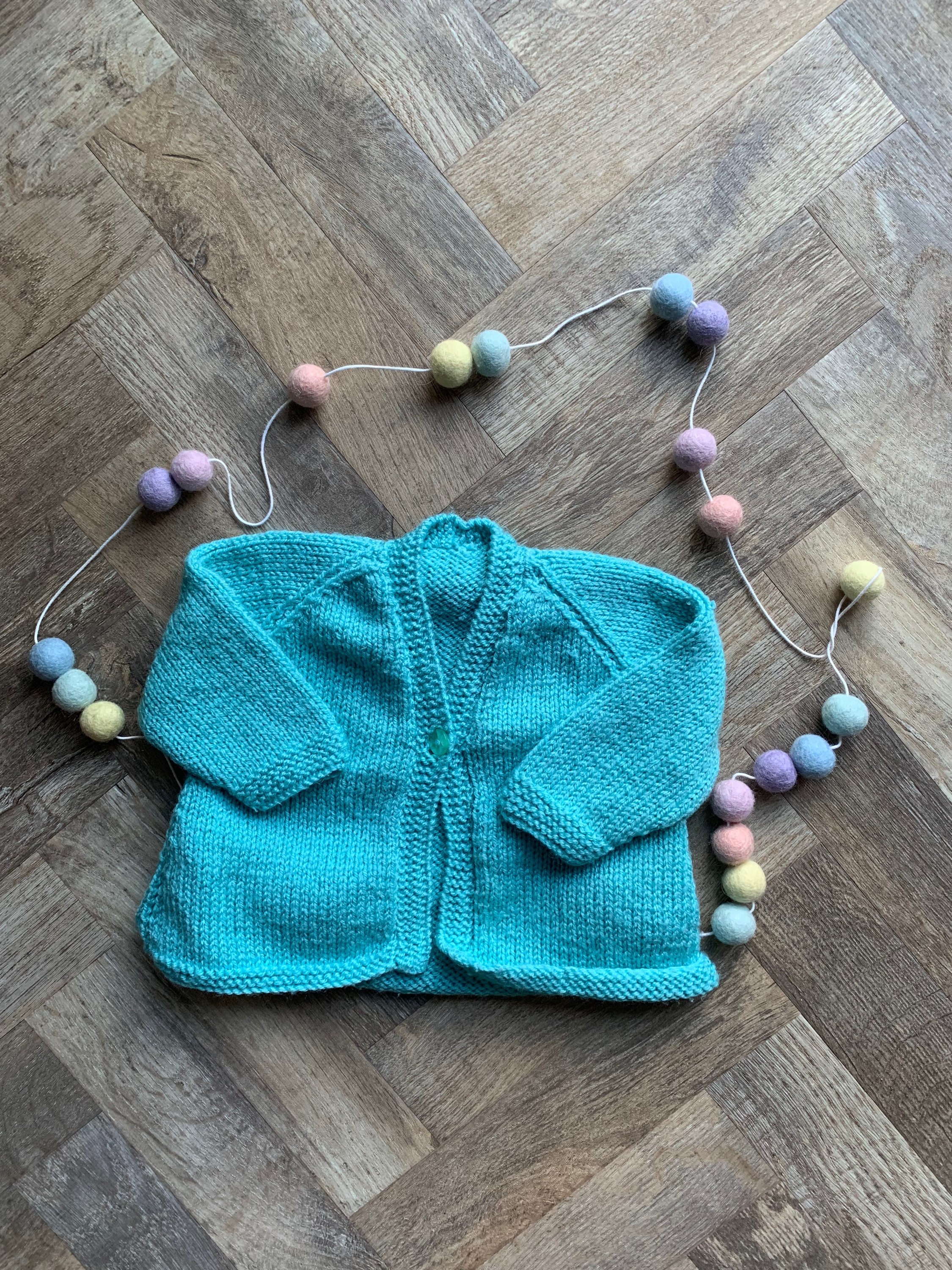 3-6 months approx Hand Knitted and Embroidered Personalised Baby Name Cardigan Upstitched Knits