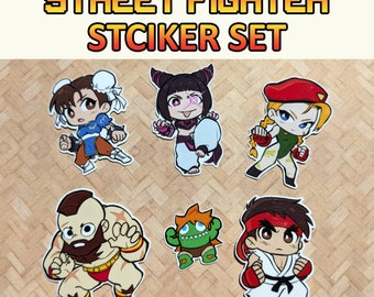 Street Fighter chibi 5 sticker set