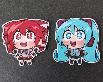 Hatsune Miku and Kasane Teto :D chibi stickers
