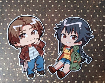 Raging Loop Chiemi Serizawa and Haruaki Fusaishi chibi stickers