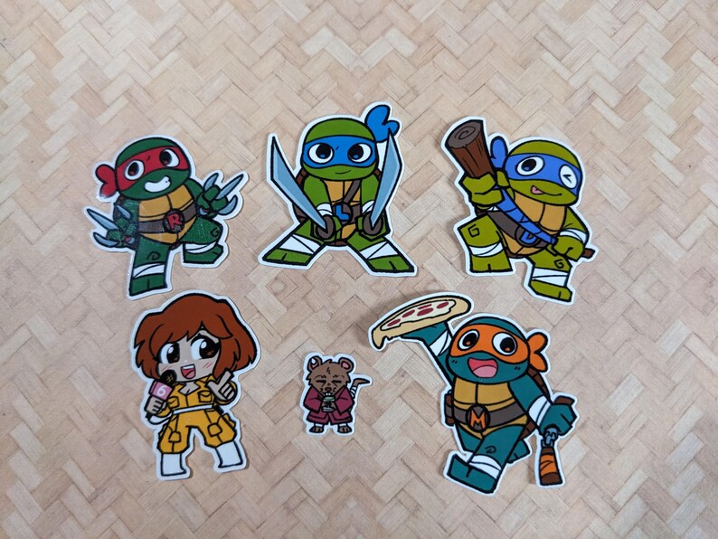 TMNT Chibi Sticker Set - Etsy