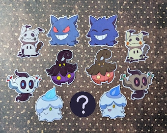 Ghost type Pokemon sticker sets