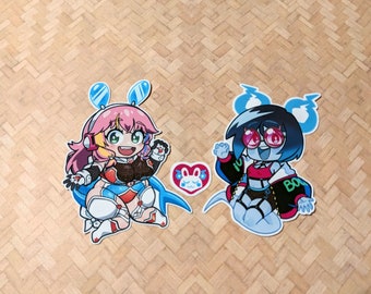 Cute Hero Bunny's Eternal Summer x Bulb chibi stickers.