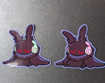 Mothman with headphones stickers