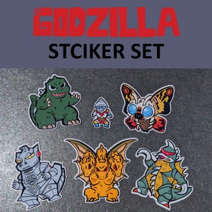 Godzilla kaiju 5 sticker set