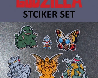Godzilla kaiju 5 sticker set