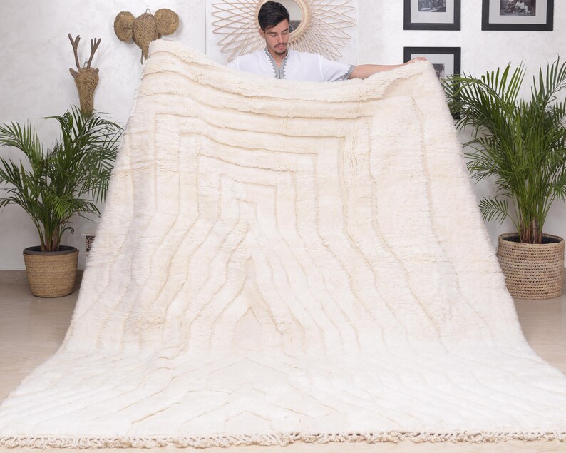 Moroccan Rug 8x10 Offwhite Rug Berber Rug Natural Rug Etsy