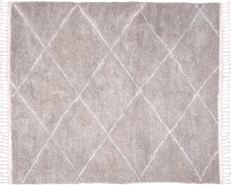 Berber Area Rug Diamond Moroccan Rug Taupe Rug Handwoven Etsy