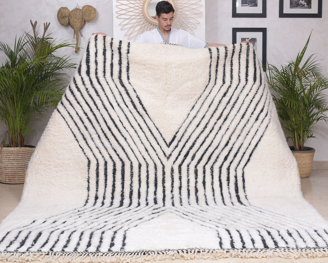 Beni Rug, Handwoven Rug, Wool Rug Moroccan, Abstract Rug, Living Room