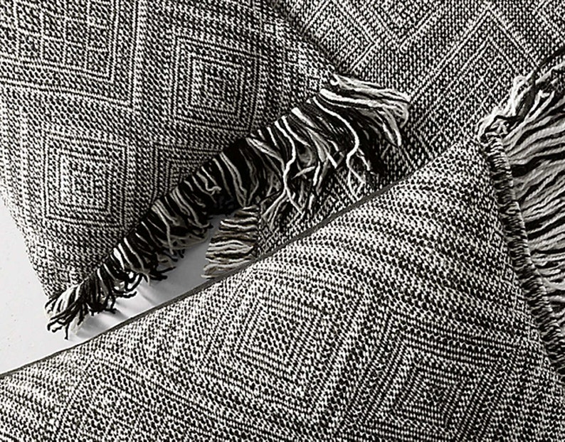 African Pillow Cover Handwoven Pillow Pillow 24x24 Black Etsy