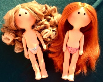 One doll without clothes Doll hair you want Cloth tilda doll Fabric doll blank body Ready doll for your design