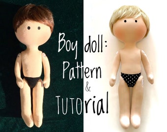 Craft an adorable boy doll with my all-in-one pattern & step-by-step tutorial! Sew an 11" textile boy and bring your unique doll to life!