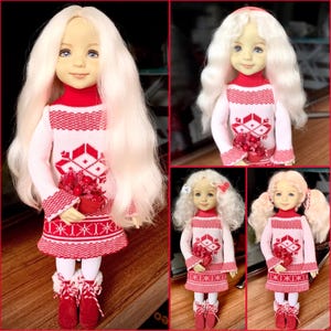 Enchanting Winter Doll Outfit  (dress, boots, tights, bag) & Wig Collection – 4 Exquisite Styles for Dianna Effner Little Darling Doll