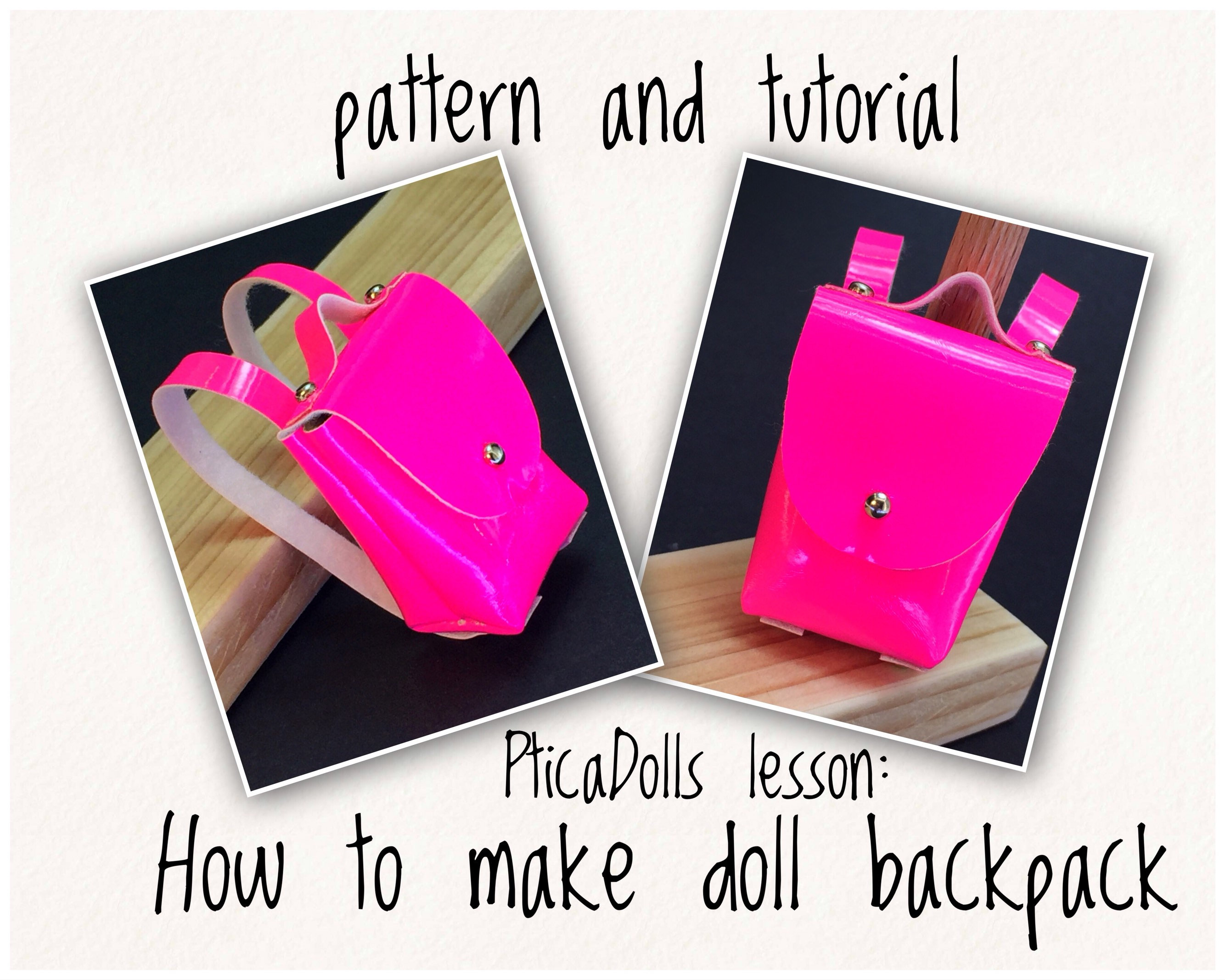 Doll Backpack Pattern and Tutorial PDF Sewing Pattern Rucksack Etsy