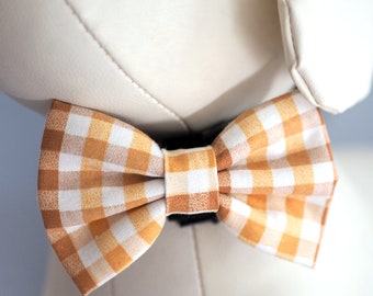 Autumn Fall Plaid Hair Bow and Bow Tie Faux Leather Brother Sister Fall Autumn Bow and Bowtie Autumn Plaid Faux Leather Bows