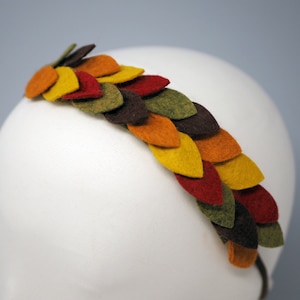 Fall Leaf Felt Headband: Autumn Flower Crown, Thanksgiving Photo Prop