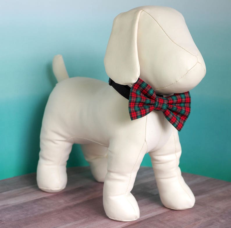 Dog Christmas Bow Tie Red & Green Plaid Bow Ties for Dogs / Etsy