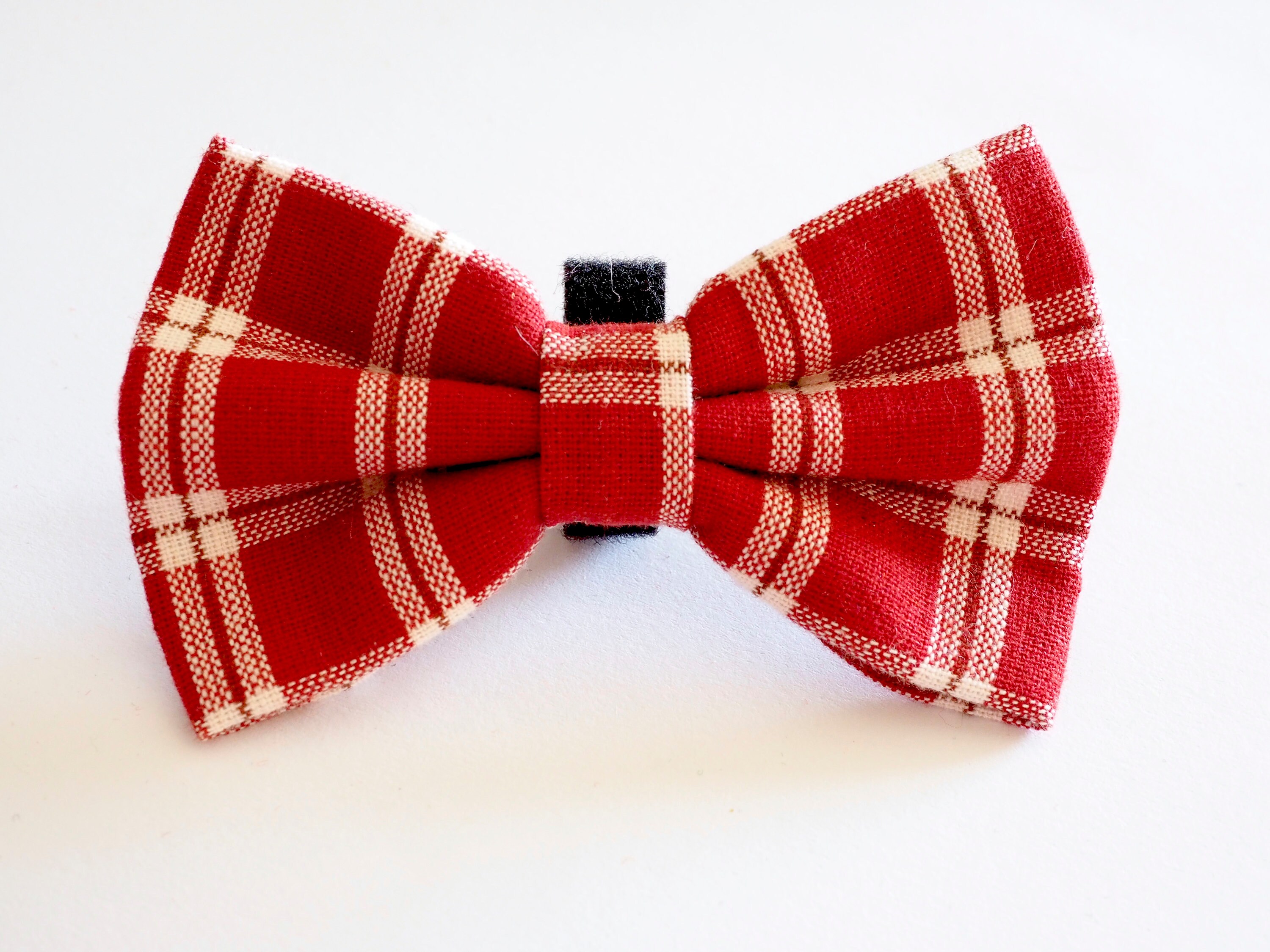 Cranberry Red Plaid Dog Bow Tie Christmas Check Bow Ties for - Etsy
