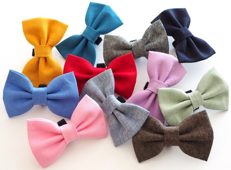 Navy Blue Dog Bow Tie Dark Blue Linen Collar Bow Ties for Etsy