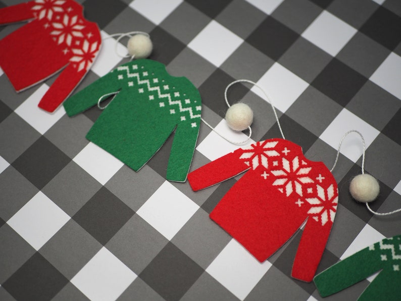 Christmas Sweater Garland Winter Mantle Decor Banner Fair Etsy