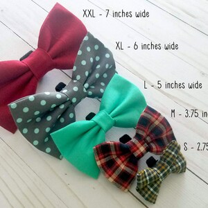 Plaid Christmas Dog Bow Tie, Classic Red Green White Bow Ties for Dogs Cats, Tartan Holiday Wedding Bowtie fits Small to Extra Large Pets image 6