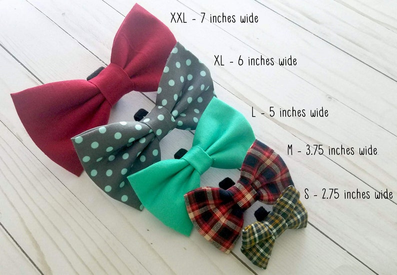 Plaid Christmas Dog Bow Tie, Classic Red Green White Bow Ties for Dogs Cats, Tartan Holiday Wedding Bowtie fits Small to Extra Large Pets image 6