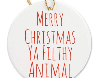 Alleen thuis kerstornament, grappig kerstornament, vrolijk kerstfeest en smerig dierenornament, propcadeau
