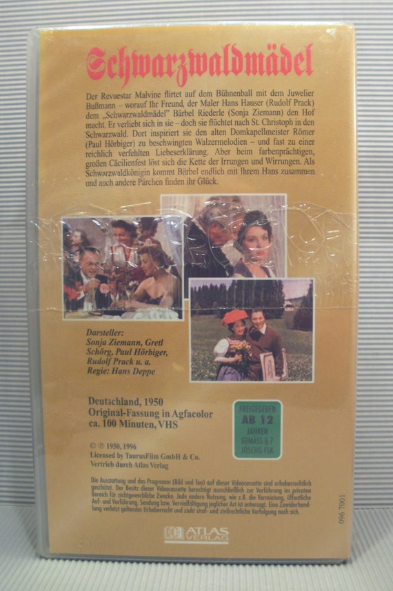 Vhs Black Forest Girl P Hall P Ziemann U V A Etsy