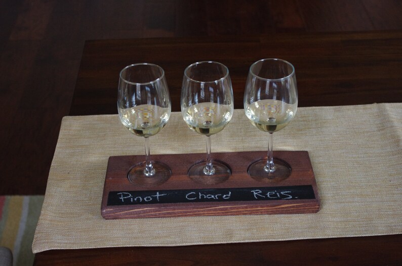 Rustic wine flight tray Etsy