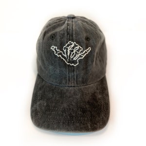 hand-embroidered skeleton shaka hang loose hand (baseball cap) with adjustable strap