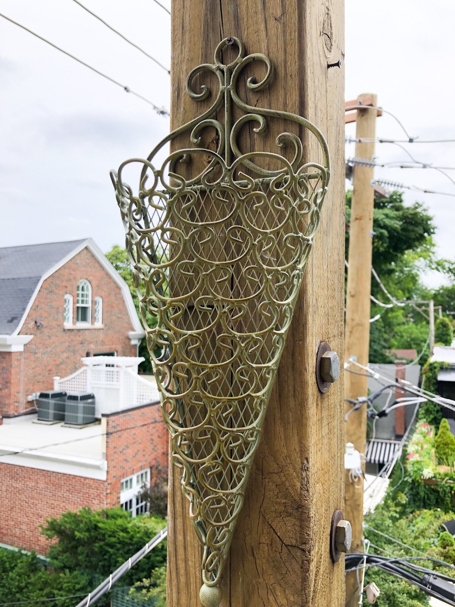 Outdoor garden metal wire cone hanging planters set of two Etsy