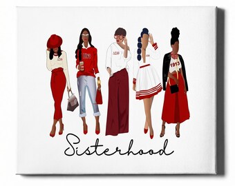 Delta Sigma Theta Sisterhood Wall Art 16x20, Sorority Home Decor, Chapter Room Decor