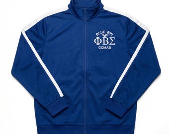 Phi Beta Sigma Track Jacket, Sigma Blue Fraternity Outerwear