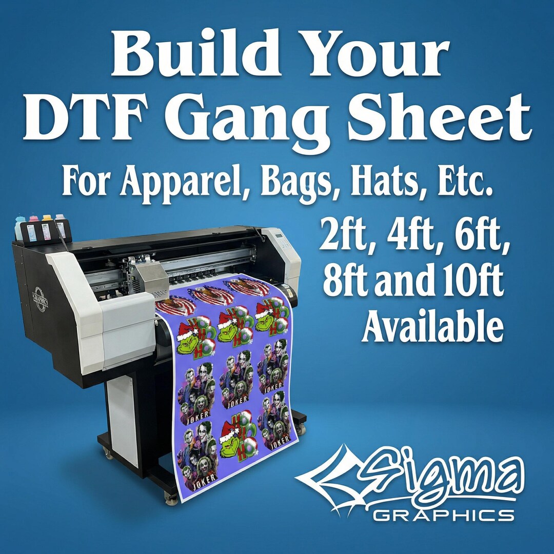 Custom DTF Transfers, Gang Sheet, Upload Your Art - Etsy