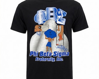 Phi Beta Sigma Graphic Tee, ΦΒΣ Greek Letter Shirt, Black Fraternity T-Shirt