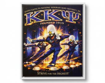 Kappa Kappa Psi Canvas Wall Art, KKΨ Founded 1919, Strive for the Highest Decor