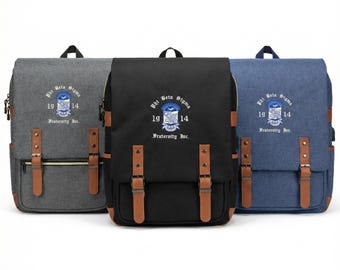 Phi Beta Sigma Laptop Backpack, Greek Letter Travel Bookbag
