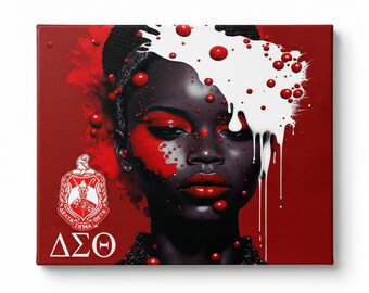 Delta Sigma Theta Canvas Art, Sorority Splash Design, Ready to Hang