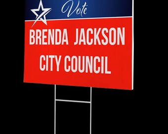 Political Campaign Placard 18x24, Outdoor Lawn Display, Custom Printed Coroplast, Election Promo, Stake Ready