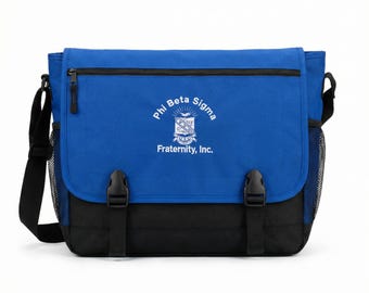 Phi Beta Sigma Messenger Bag, Blue & Black Fraternity Crossbody