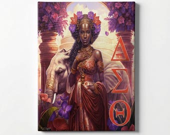 Delta Sigma Theta Canvas Art, Sorority Queen, Ready to Hang