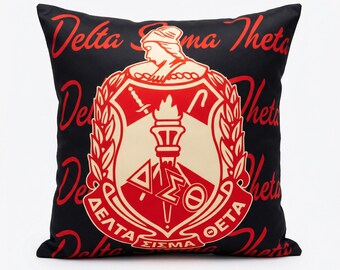 Delta Sigma Theta Pillow, DST Crest Throw Cushion, Sorority Home Decor