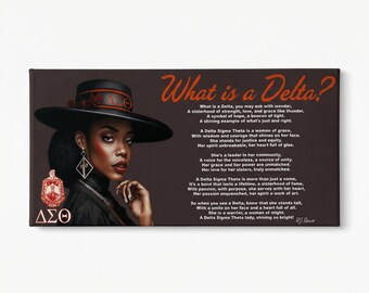 Delta Sigma Theta Canvas Print, Sorority Home Decor, 10x20 Ready to Hang