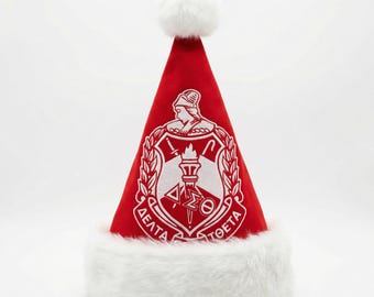 DST Sorority Santa Hat, Delta Sigma Theta Christmas Party Accessory
