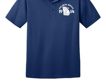 Phi Beta Sigma Georgia Embroidered Polo Shirt, 1914 Fraternity Apparel