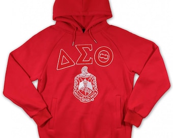 Delta Sigma Theta Chenille Hoodie, DST Sorority Sweatshirt, Greek Letter Hoodie
