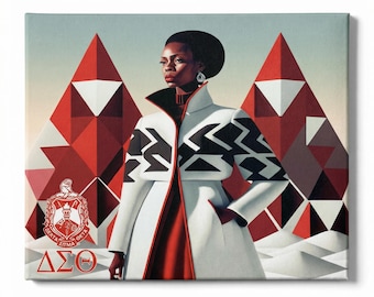 Delta Sigma Theta Canvas Wall Art, Abstract Delta Design Decor, Ready to Hang